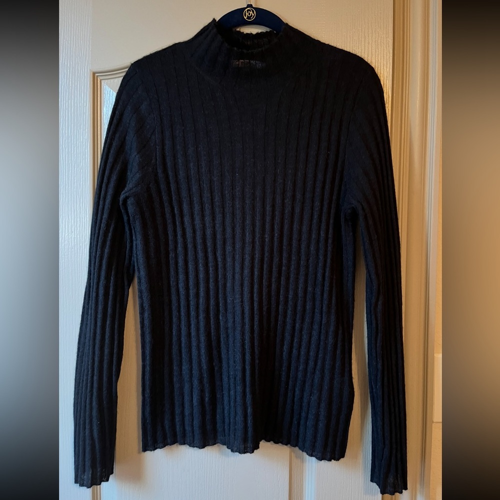 Madewell Black Ribbed Crew Neck Sweater